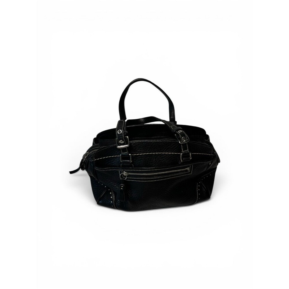 Coach Black Pebbled Leather Interior Zip Tote